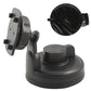 Black car phone mount suction base with swivel joint and phone cradle