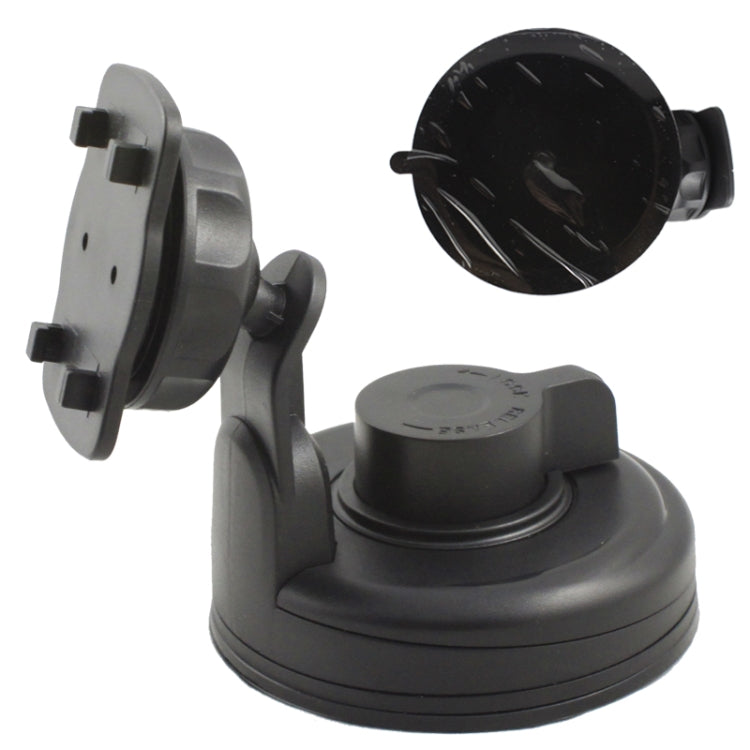 Black car phone mount suction base with swivel joint and phone cradle