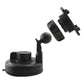 Black car phone mount suction base with foldable swivel arm and clamp head