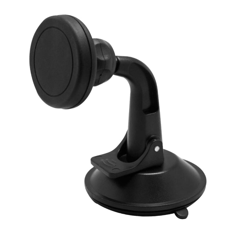 Black suction cup car phone mount holder with round head and tilt arm