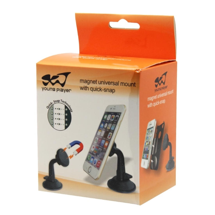 Universal magnet quick-snap car mount holder retail box with young player branding