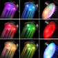 Color-changing LED shower head with glowing spray colors
