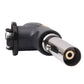 Gas torch nozzle tip with black ring and brass center, silver barrel, black body