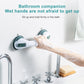 Bathtub shower safety handle with suction cups, white body and dark green grips