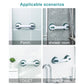White suction grab handle with dark green grips, dual armrests for bathroom use