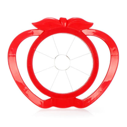 Red apple separator cutting device with flower-shaped frame and slicer blades