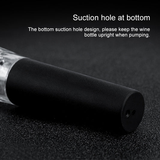 Vacuum wine stopper, black tube with end holes and clear top