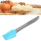 Silicone cake spreader scraper with blue flexible blade and gray handle
