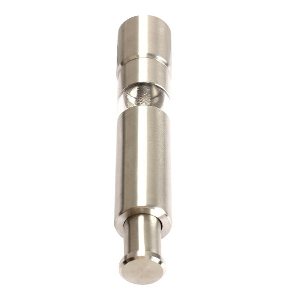 Stainless steel salt and pepper grinder mill with open end and visible grinding core