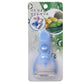 Man-shaped vegetable peeler in clear blister package, blue handle and twin blade