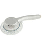 Chrome LED shower head with round top and clear water outlet face