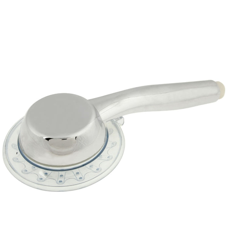 Chrome LED shower head with round top and clear water outlet face