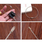 Stainless steel wire key chain with black key cover and textured metal end