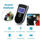 Digital alcohol analyzer tester with blue LCD, showing portable sensor features on panel
