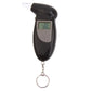 Black digital alcohol breath tester with LCD screen and hanging keychain