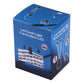 Blue retail box for dual-arm clip-on LED book light with 4 LED bulbs