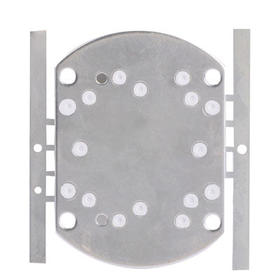 Circular LED array board with multiple small diodes on metal plate