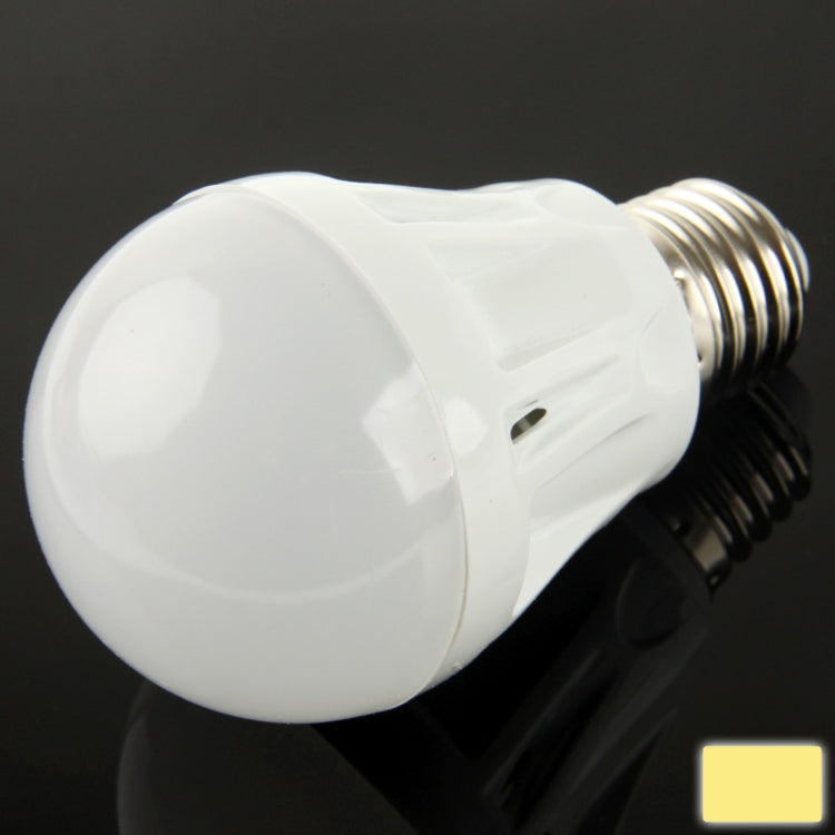 White LED bulb with aluminum screw base and vented plastic body