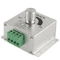 DC LED dimmer controller with green input/output terminal and OFF/ON markings