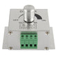 DC LED dimmer controller front with green terminal block and OFF/ON dial