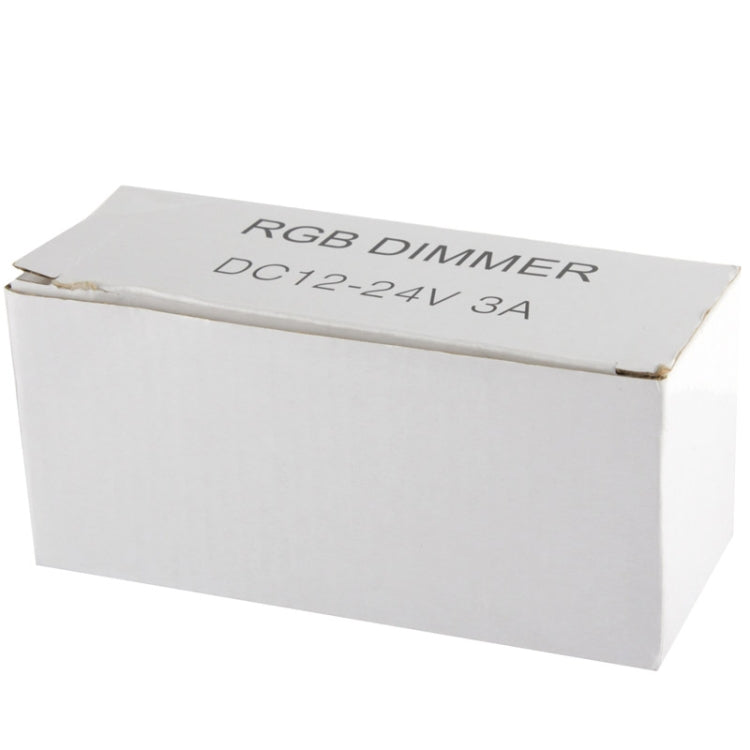 RGB dimmer controller shipping box labeled 12-24V 3A