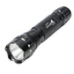 Black UV flashlight with textured grip and metal reflector head