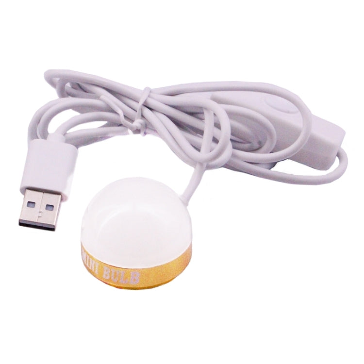 USB LED mini bulb light with frosted dome and USB cable, white cord