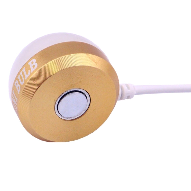 USB LED mini bulb light base with circular center and white cable