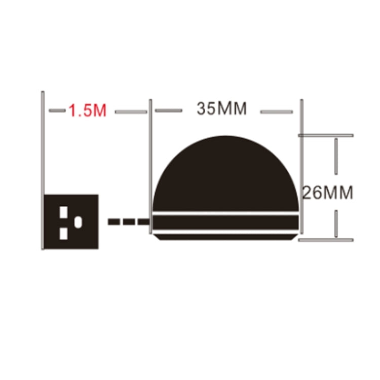 USB LED mini bulb light size diagram with labeled dimensions