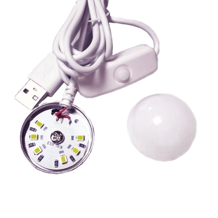 USB mini LED bulb lamp with circular LED array inside clear bulb dome