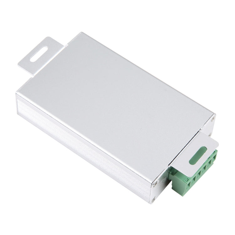 Metal LED controller with mounting bracket and green 4-pin terminal connector