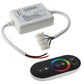 Wireless RGB LED touch remote with white control module and wiring harness