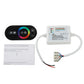 Black RGB touch remote and white LED controller with wiring and instruction sheet