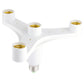 White E27 lamp holder converter with four side sockets and E27 screw base
