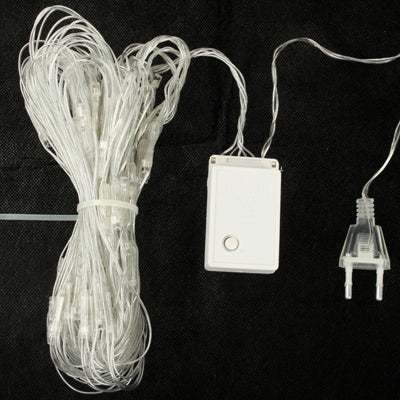 RGB LED string light with controller switch and plug, bundled clear wires
