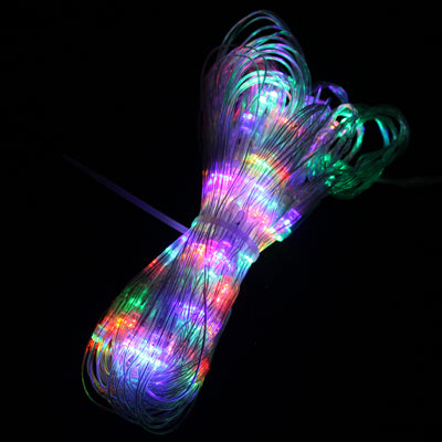 RGB LED string light with multicolor glow, clear wire coil
