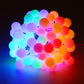 Colorful LED globe rope light with multicolor round bulbs