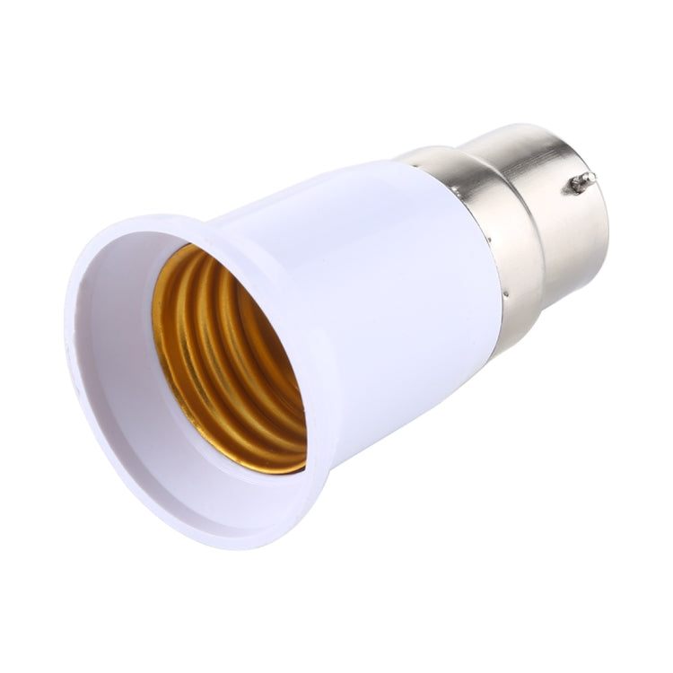 Light bulb adapter converter, white body with E27 threads and B22 metal base