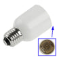 White lamp adapter showing E40 screw base and E27 socket contacts in close-up