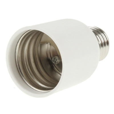 White lamp bulb adapter, E40 screw base to E27 socket, metal contact insert visible