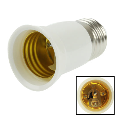 E27 to E27 lamp socket adapter, white base with silver screw threads