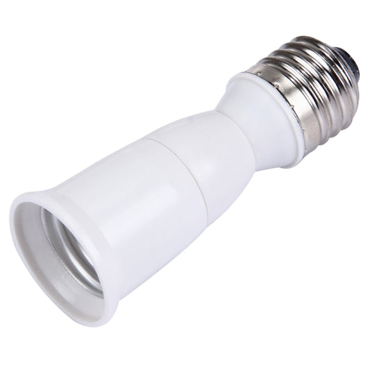 E27 to E27 lamp extension adapter, white socket extender, silver threaded ends