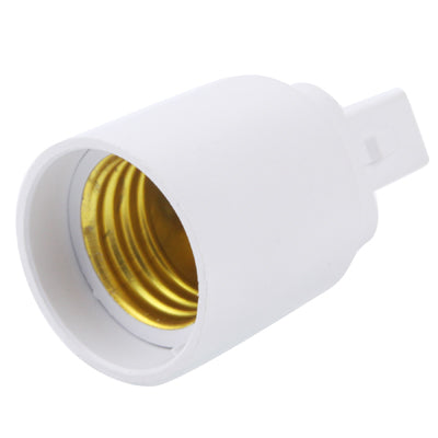 White E27 to G24 lamp base adapter with female socket opening