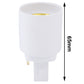 White E27 to G24 lamp base adapter, 65mm height with pin plug