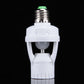 White E27 PIR motion sensor lamp holder with adjustable dials and silver screw base