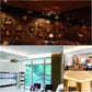 Color-changing ambient LED room lighting in a modern living space