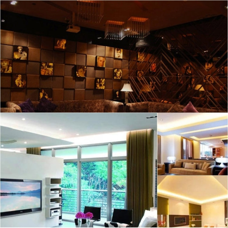 Color-changing ambient LED room lighting in a modern living space