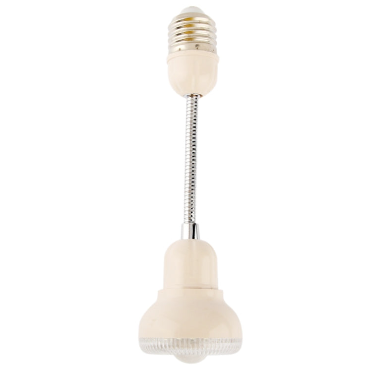 White LED human sensor night light with E27 screw base and flexible gooseneck