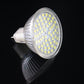 White LED bulb with clear lens and bi-pin base, angled view