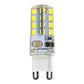Two-pin clear SMD LED bulb with yellow LED chips and AC220V marking